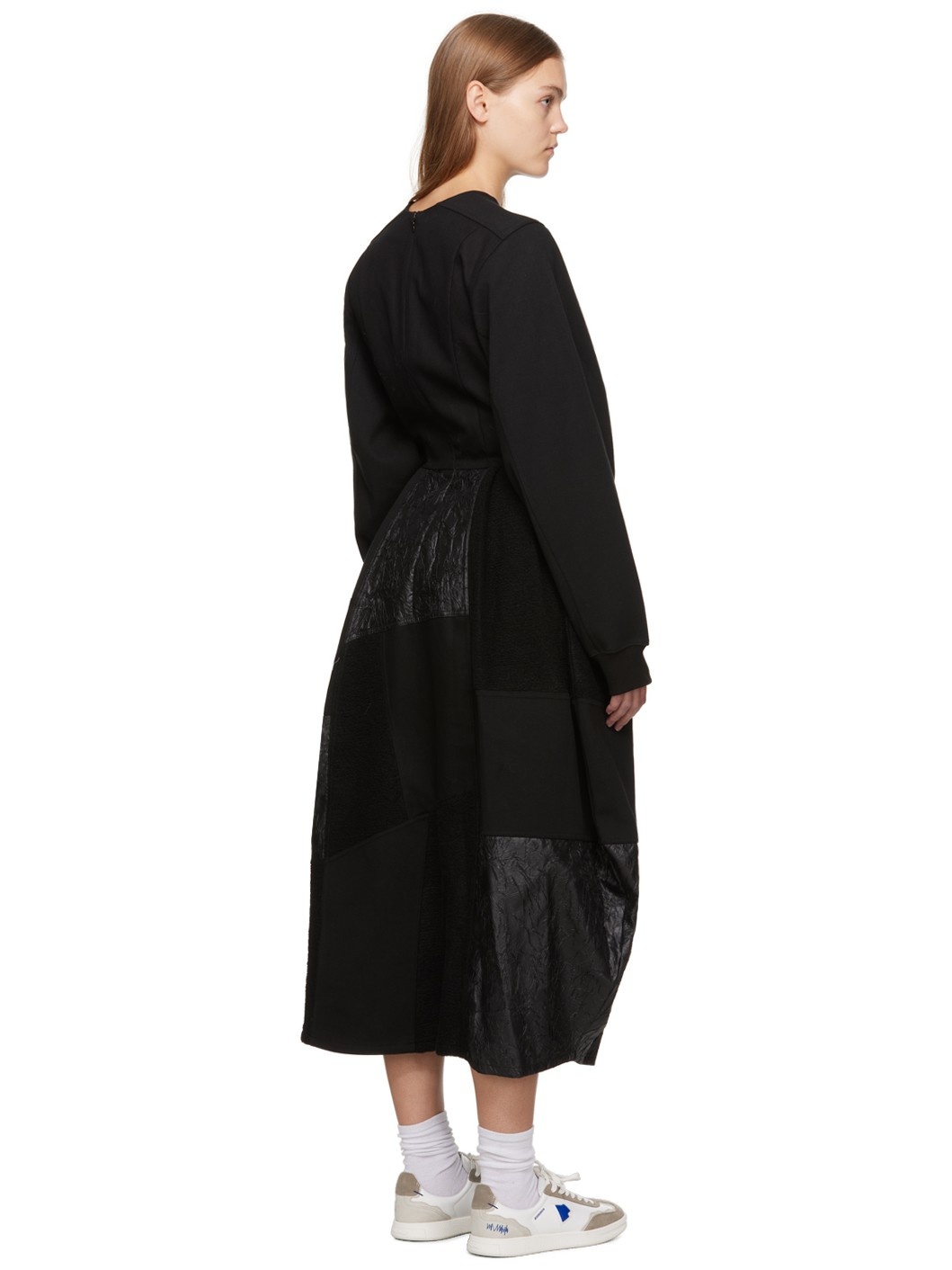 Black Patchwork Maxi Dress - 3