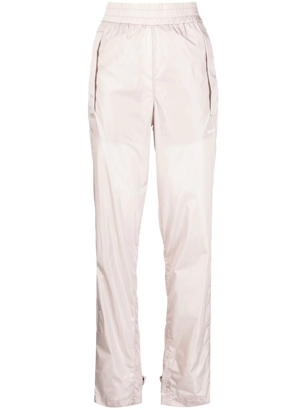 diagonal-stripe straight-leg trousers - 1
