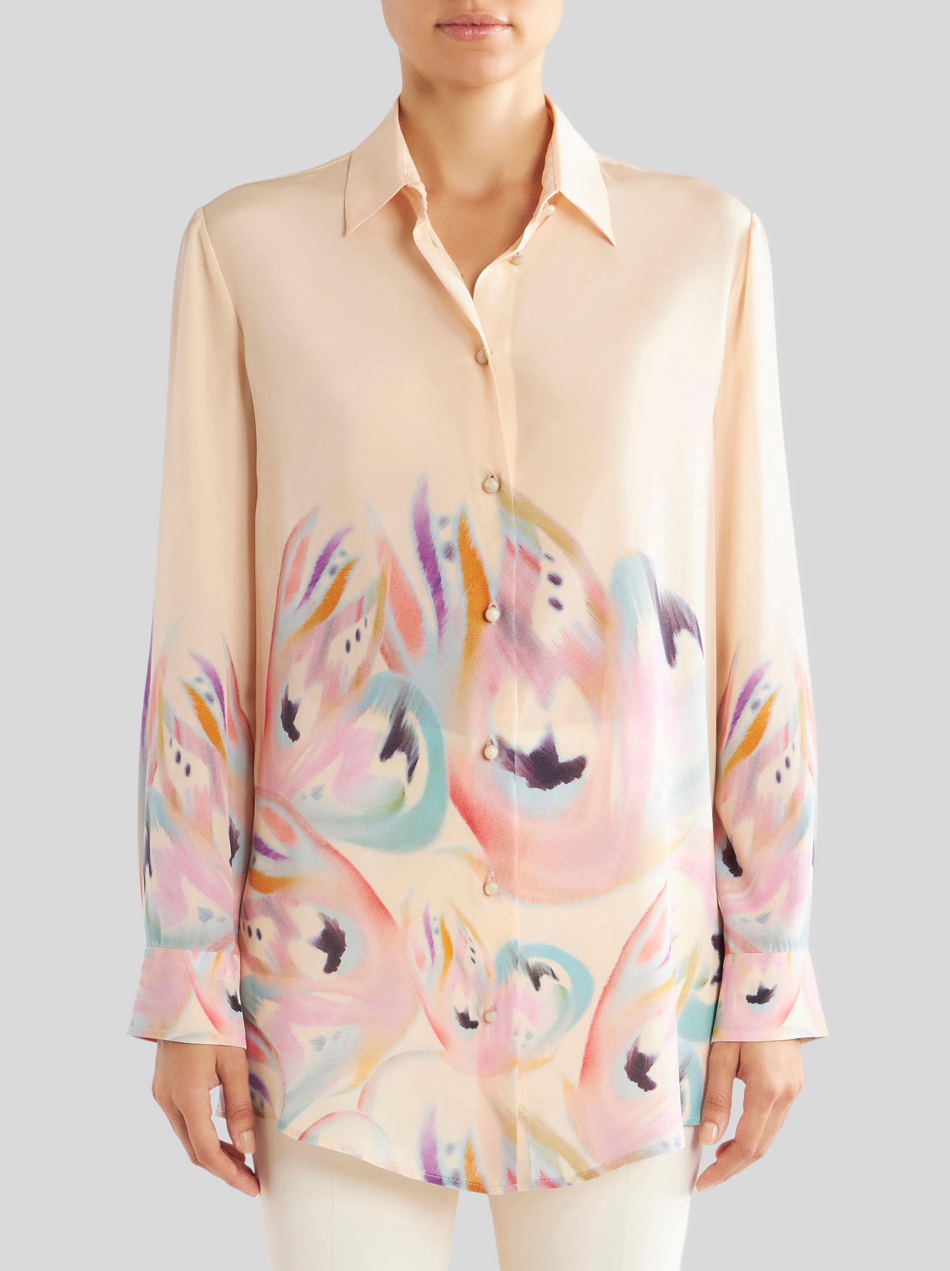 SILK SHIRT WITH BUTTERFLY WING - 2