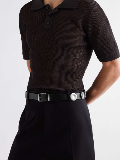 Bottega Veneta 3cm Leather and Silver-Tone Belt outlook