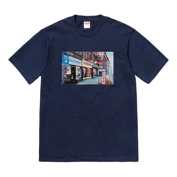 Supreme SS18 Hardware Tee Navy Printing Short Sleeve Unisex Navy Blue SUP-SS18-511 - 1