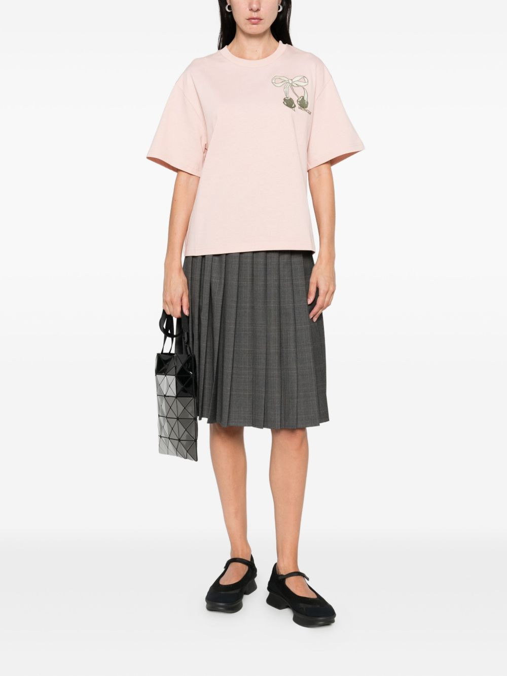 bow-embroidered T-shirt - 2