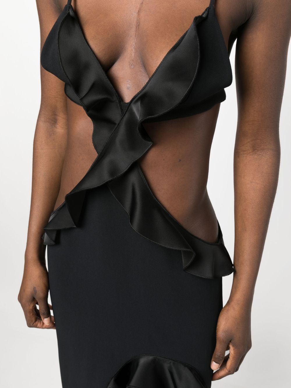 asymmetric ruffle-trim dress - 5