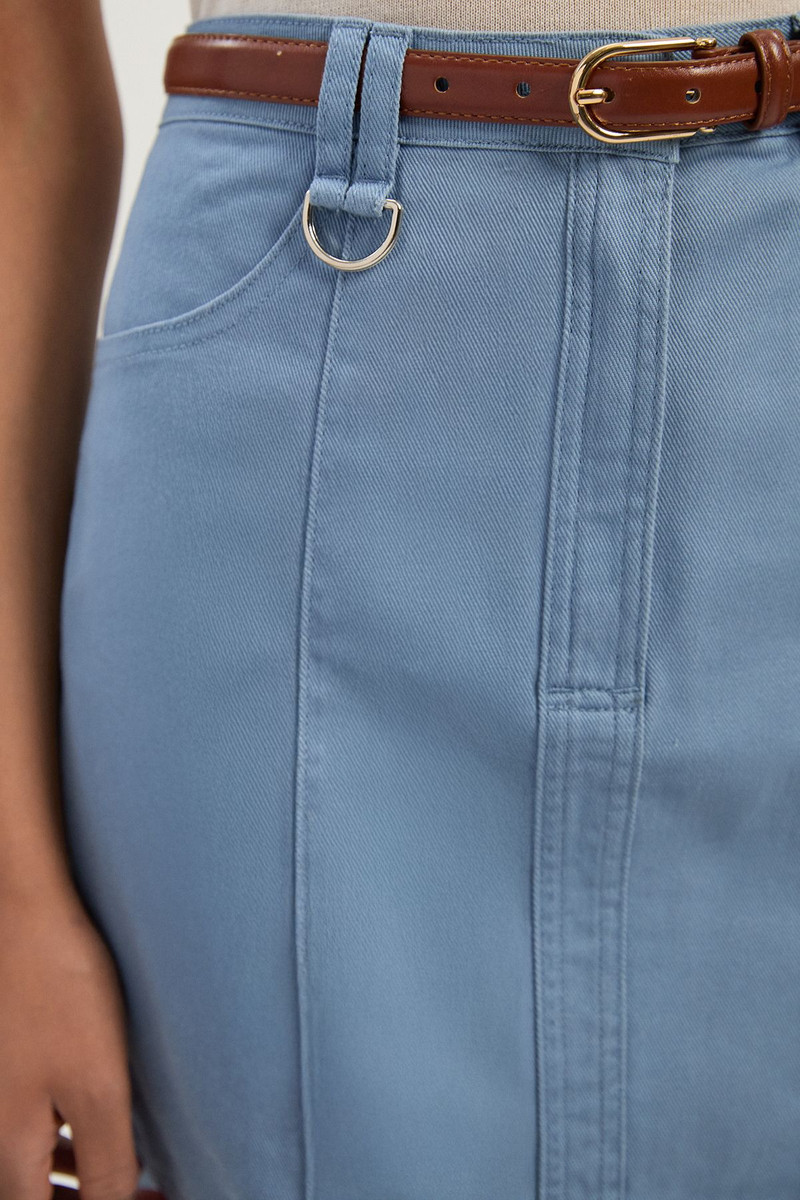 Denim Seamed Mini Skirt 2