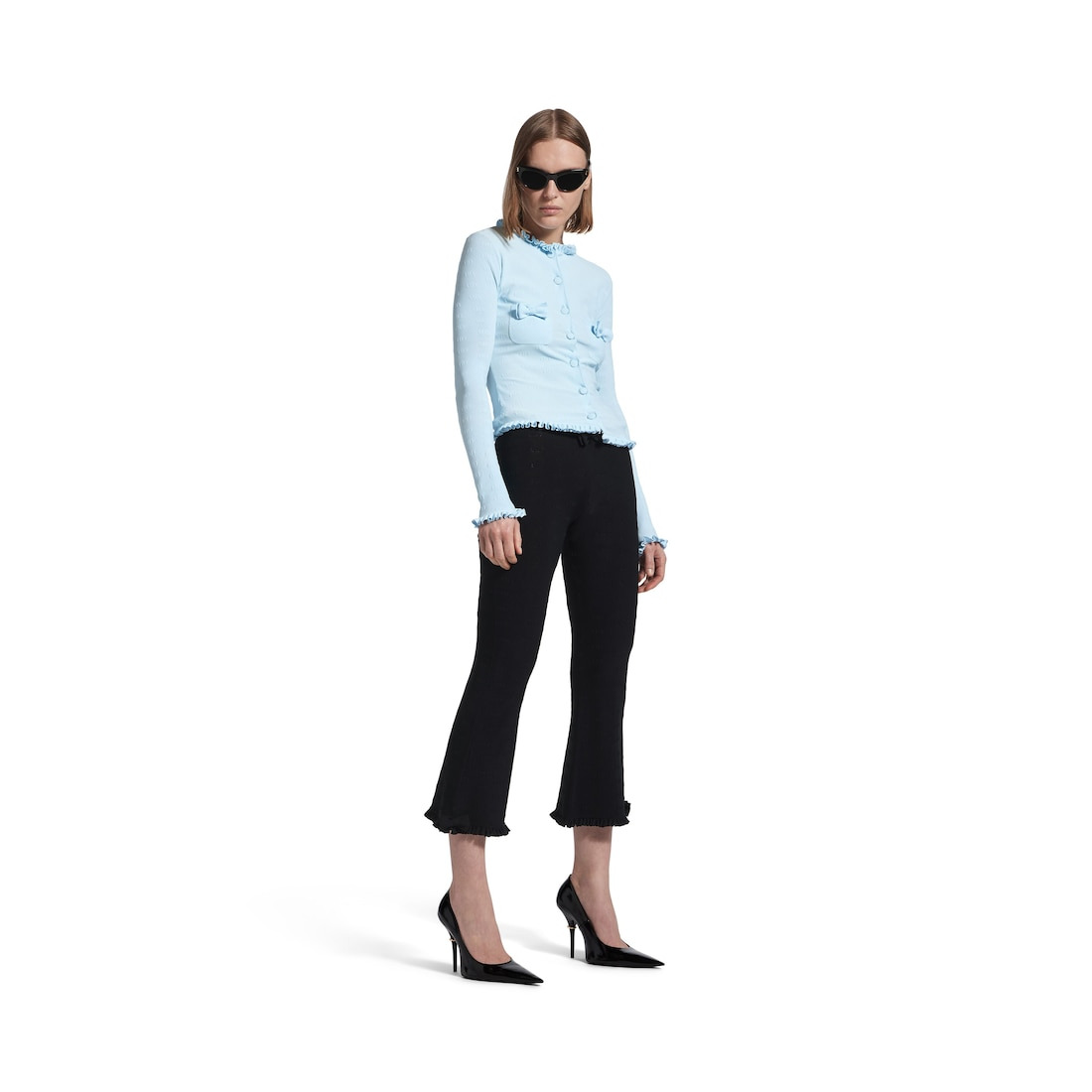 Women's Fitted Cardigan in Light Blue - 2