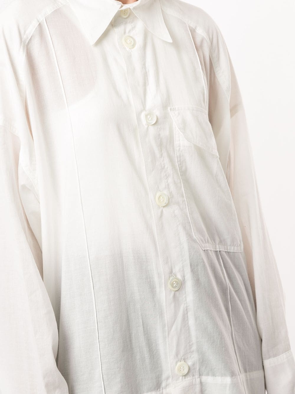 long-line semi-sheer shirt - 5