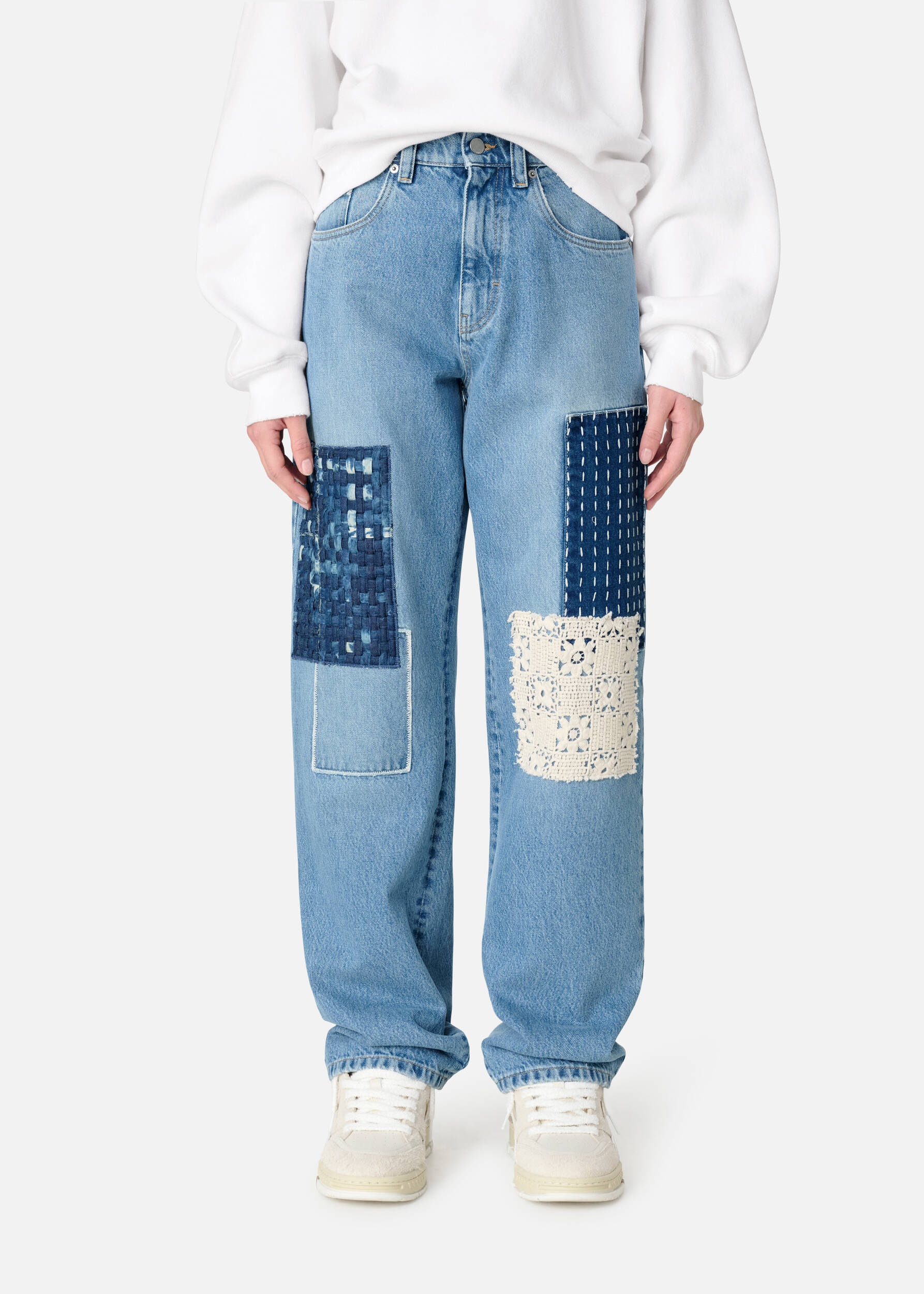 Patchwork Relaxed Jeans - 5