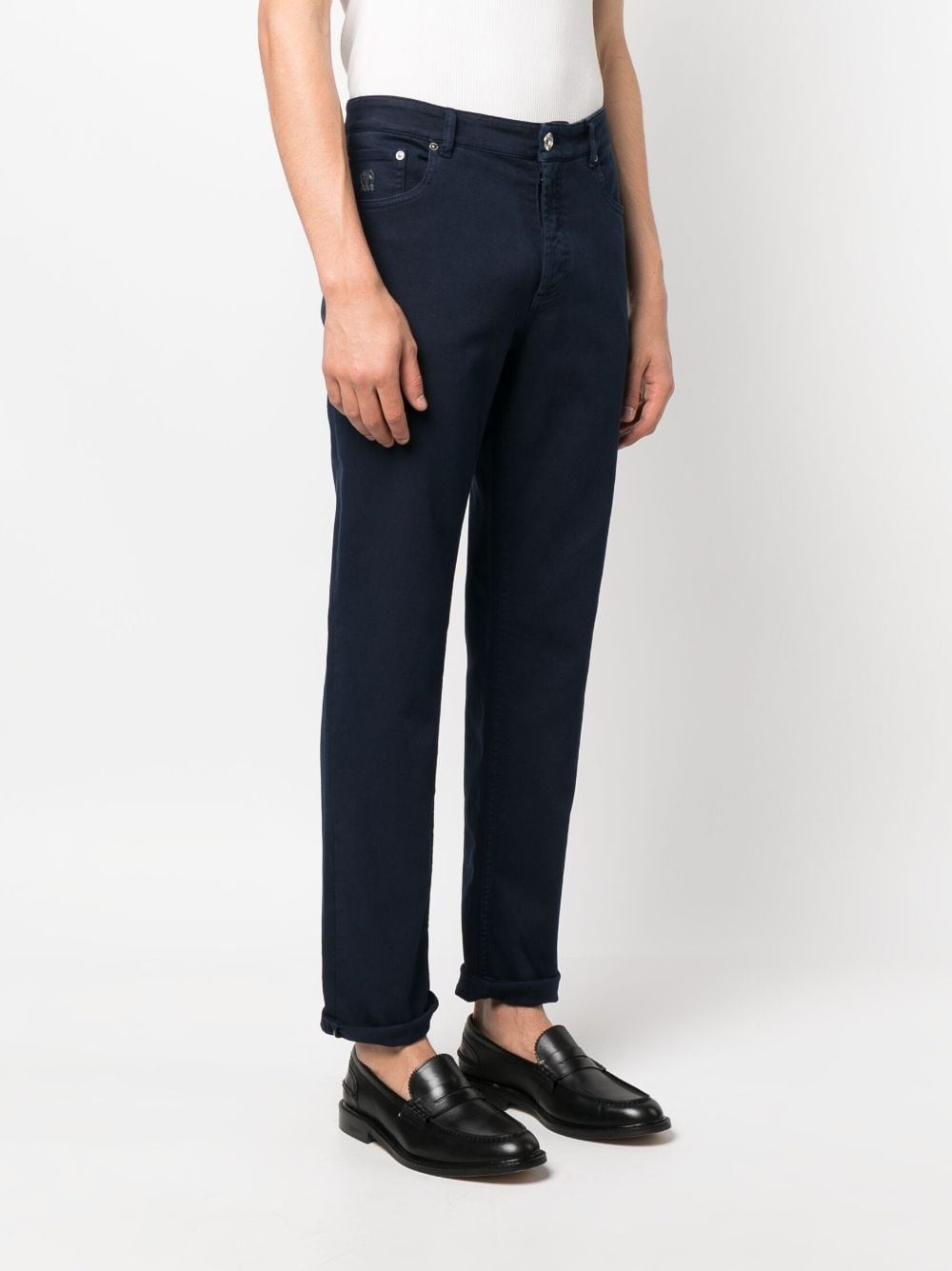 mid-rise cotton straight jeans - 3