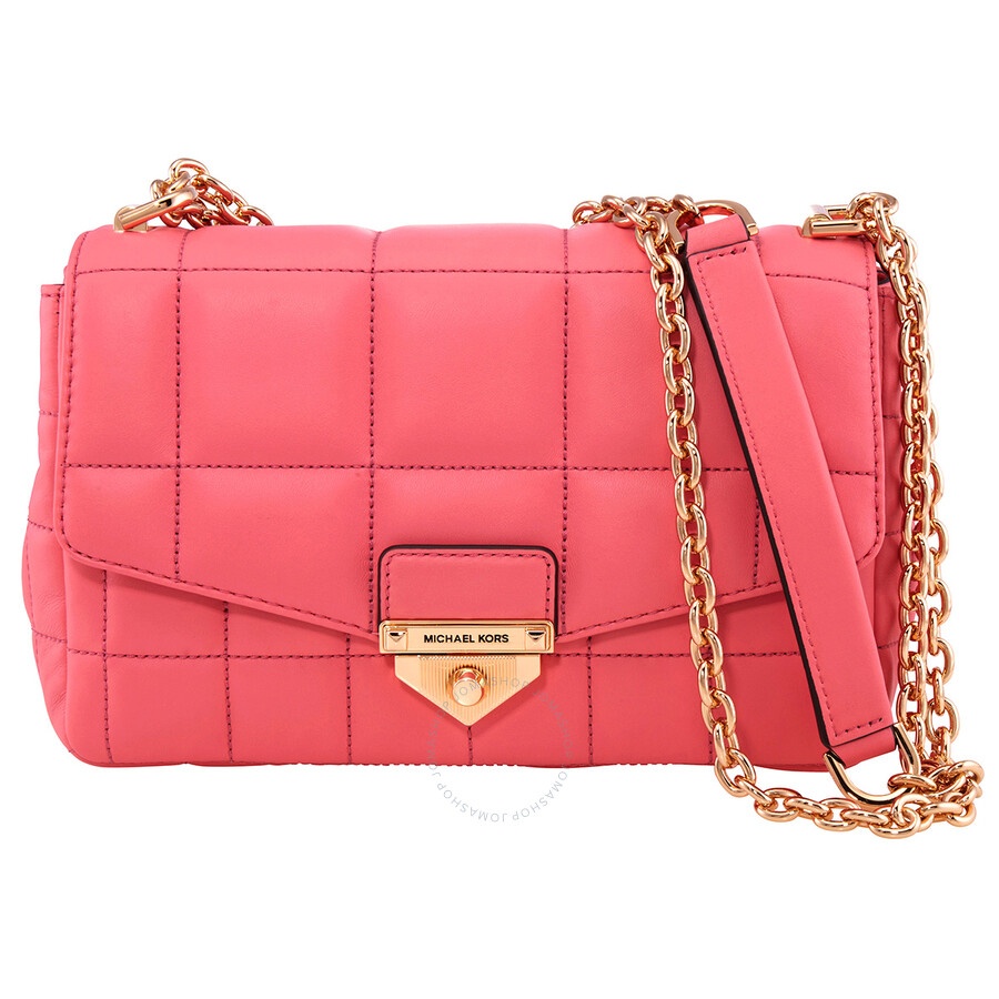 Michael Kors - Open Box - Michael Kors Red Ladies SoHo Large Quilted Leather Shoulder Bag - 7