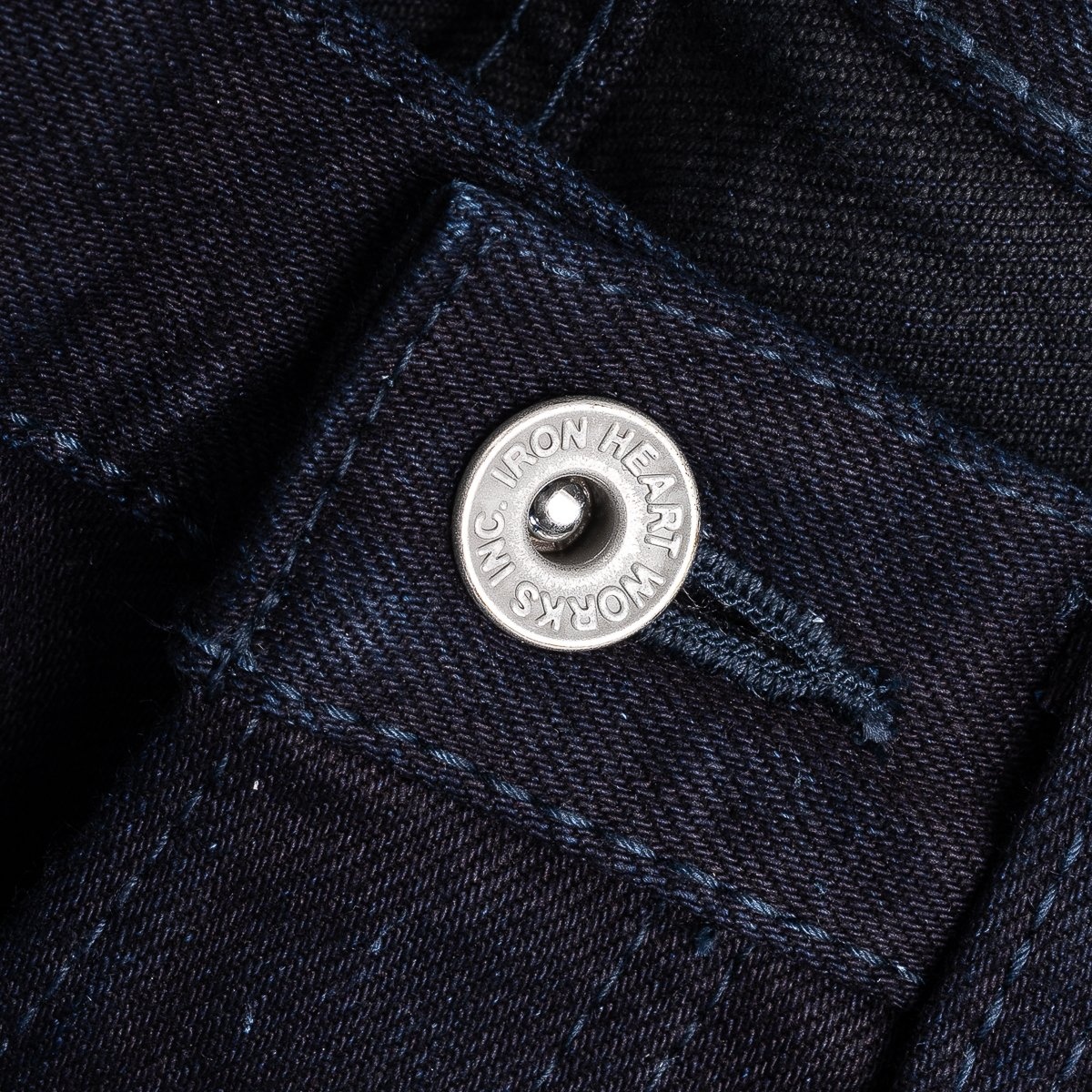 IH-888S-142ib 14oz Selvedge Denim Medium/High Rise Tapered Cut  Jeans - Indigo/Black - 8