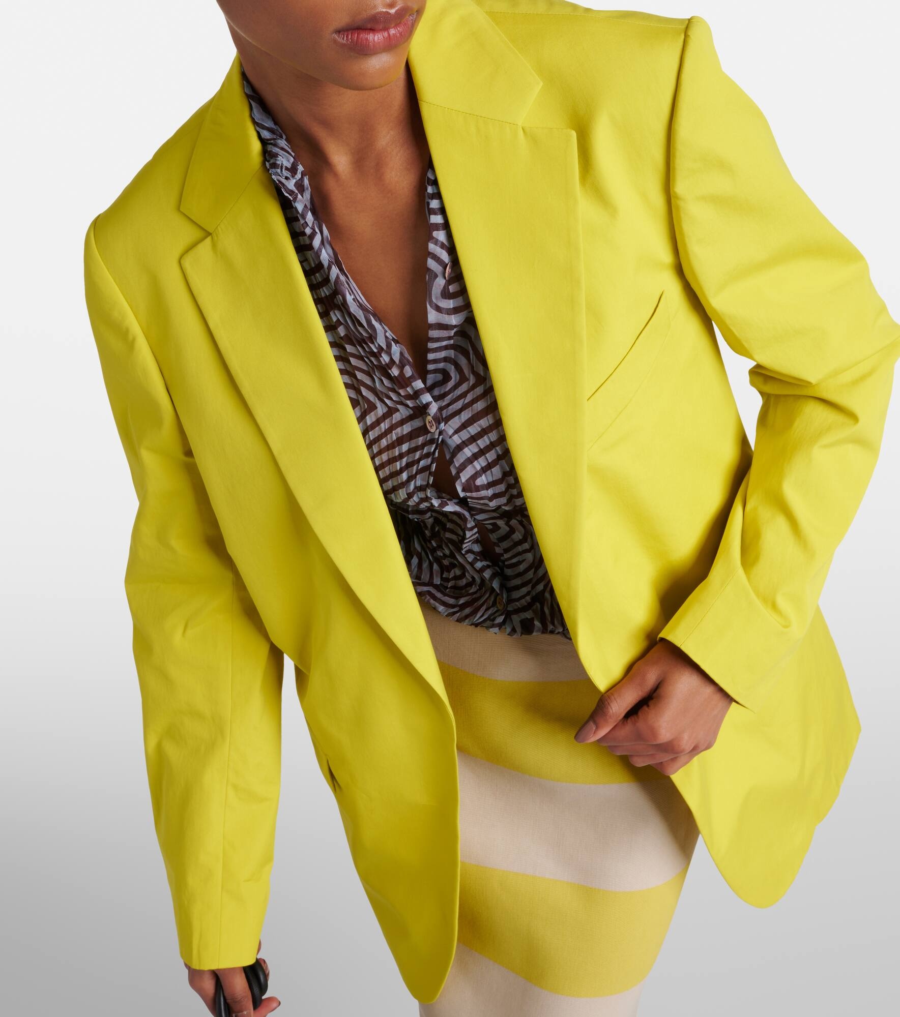 Oversized cotton poplin blazer - 4