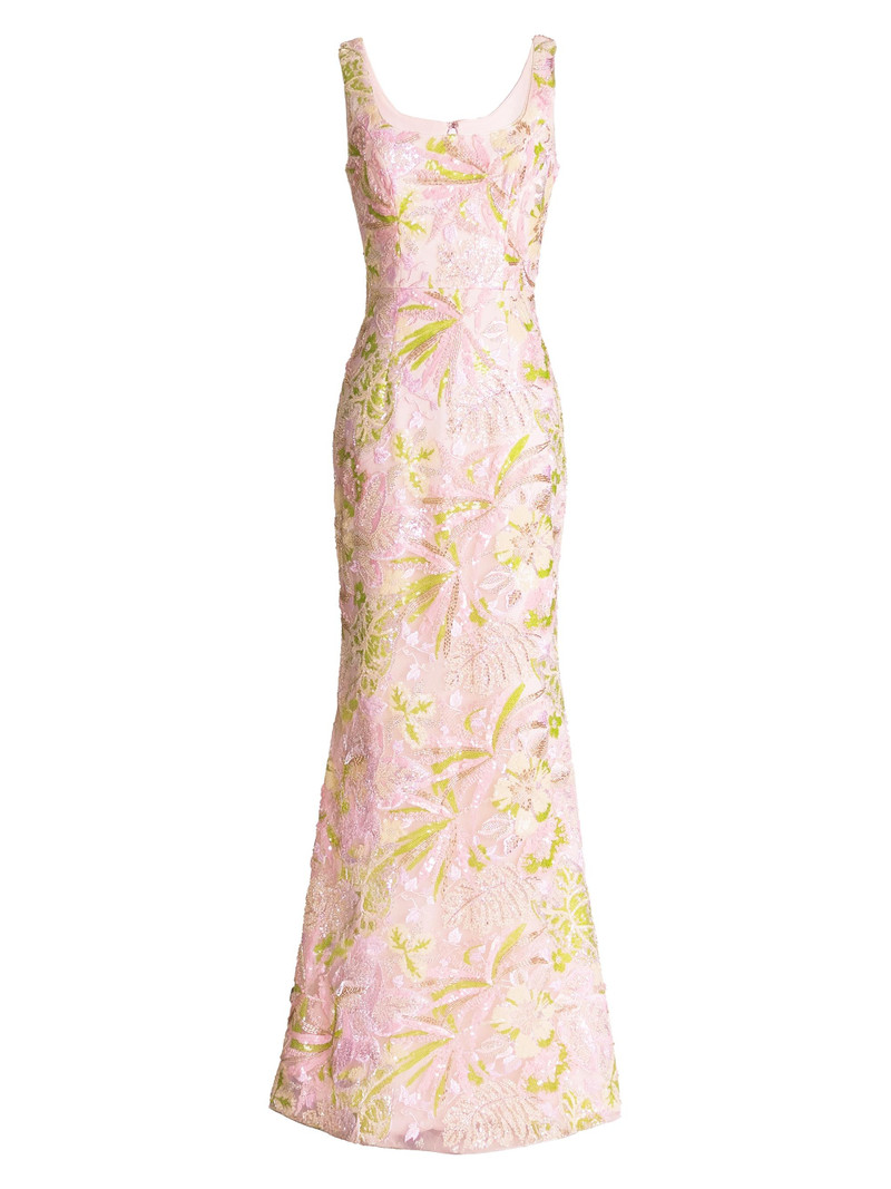 Women's Tyra Embellished Floral Mermaid Gown - Soft Pink Multi 1