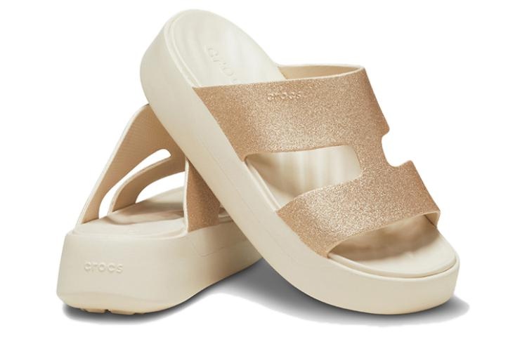(WMNS) Crocs Getaway Platform H-Strap Sandals 'White Brown' 209667-160 - 3