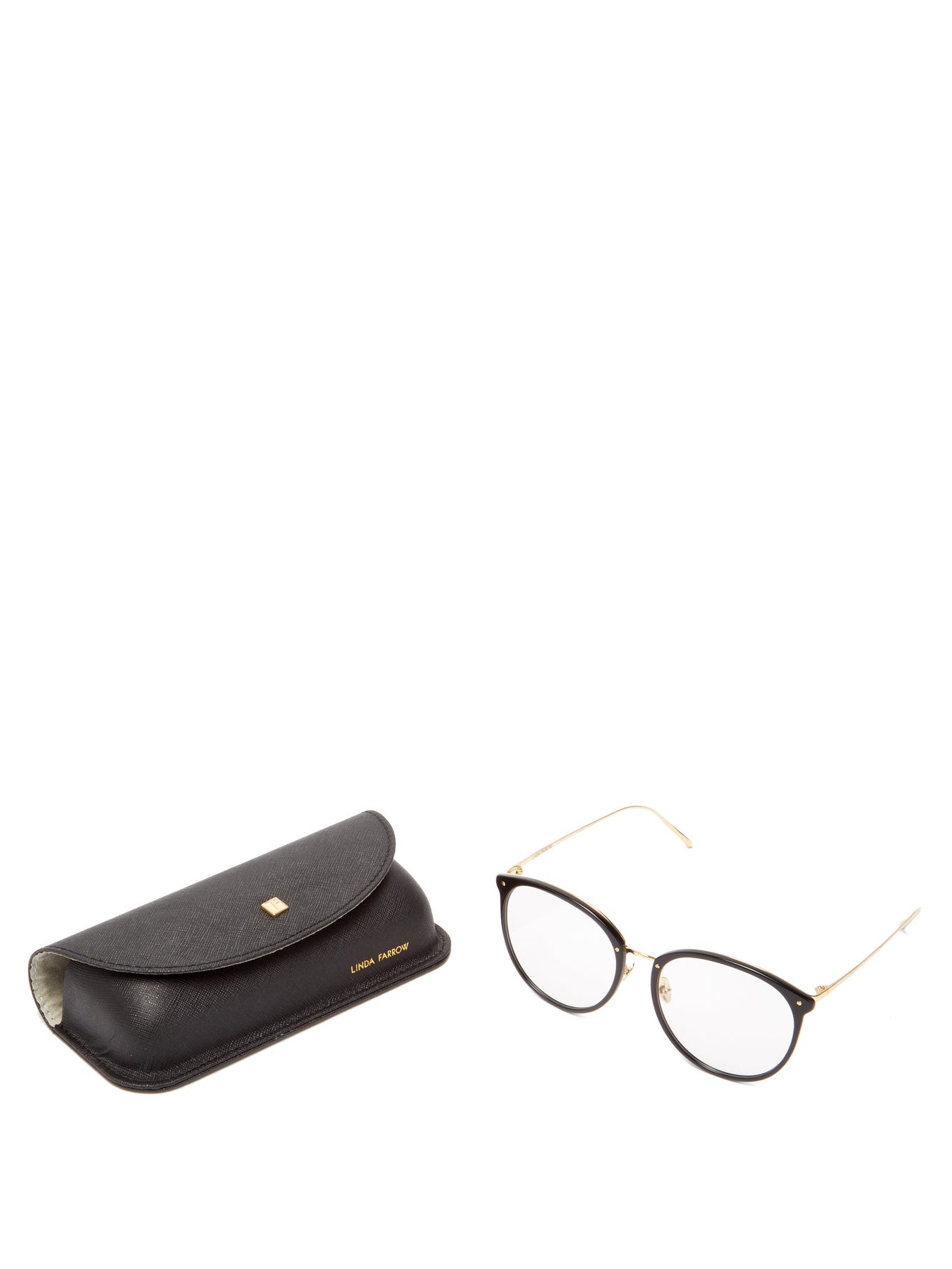 Kings round acetate and 18kt gold-plated glasses - 4