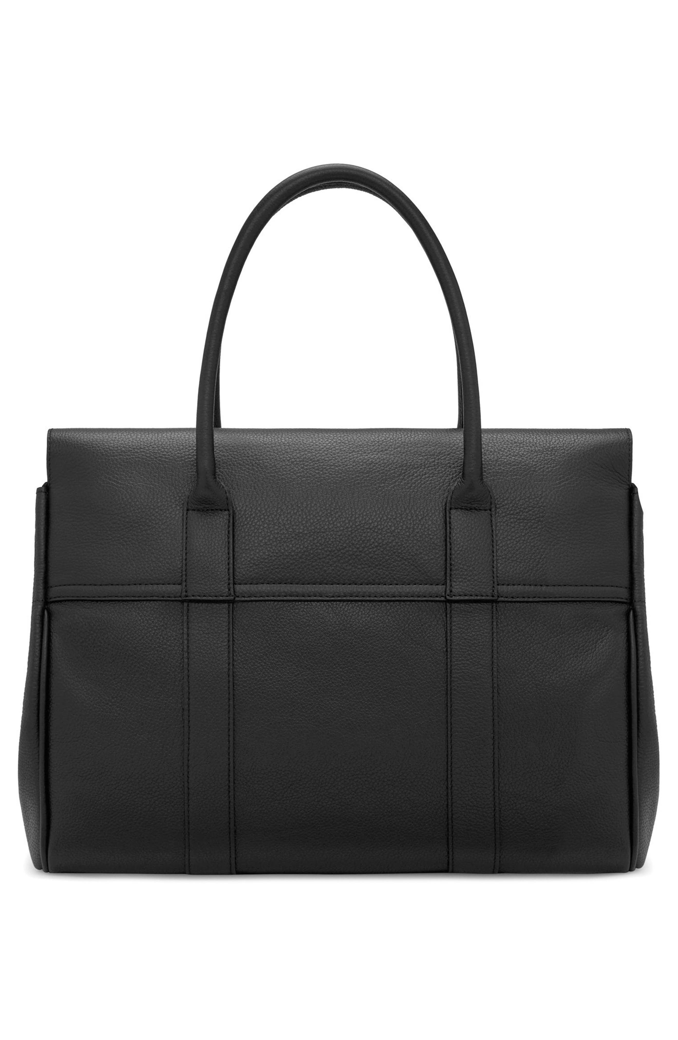 Mulberry Bayswater Pebbled Leather Satchel in Black/Brass at Nordstrom - 3