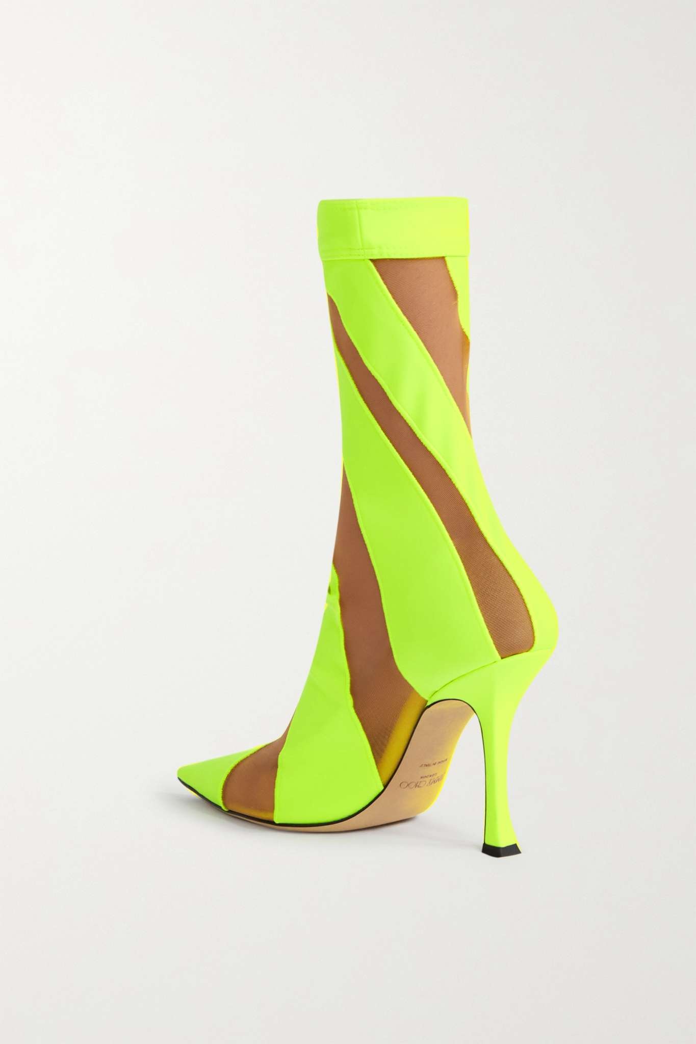 + Mugler 100 two-tone jersey and mesh sock boots - 3