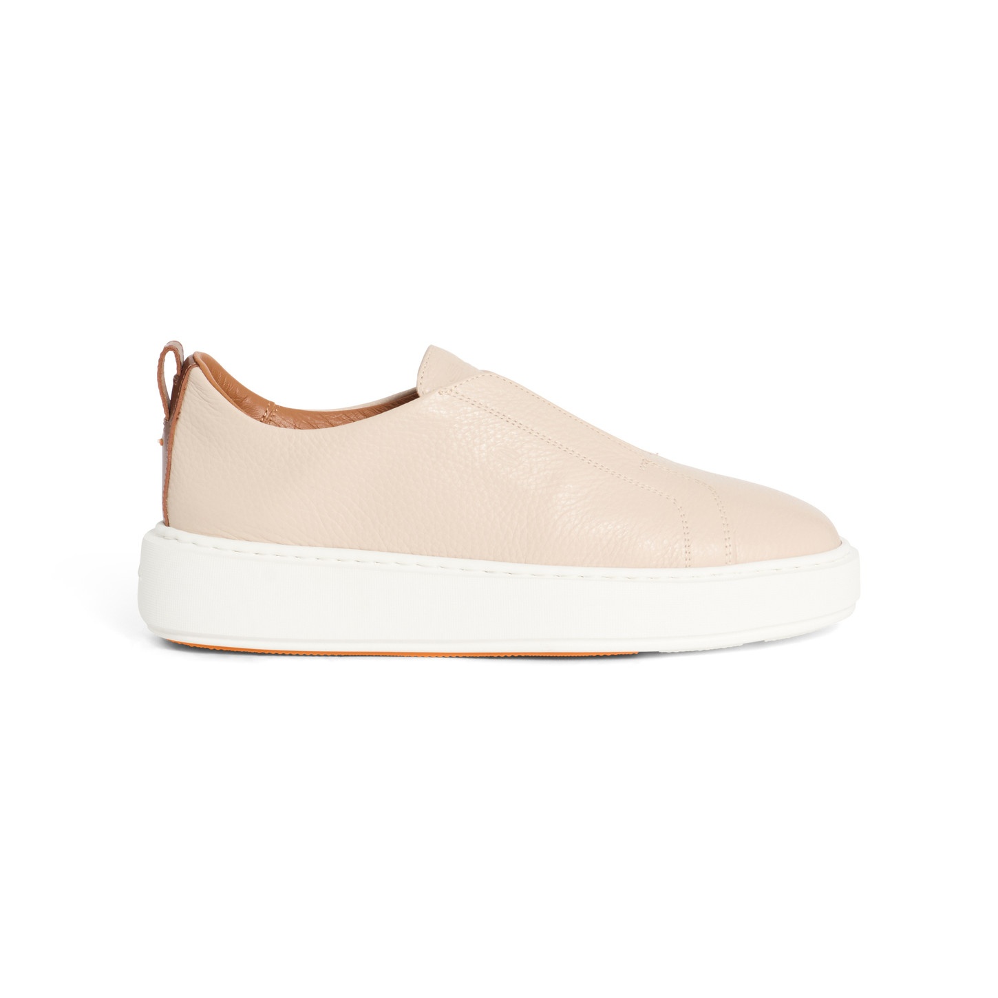 Women's pink tumbled leather slip-on sneaker - 1