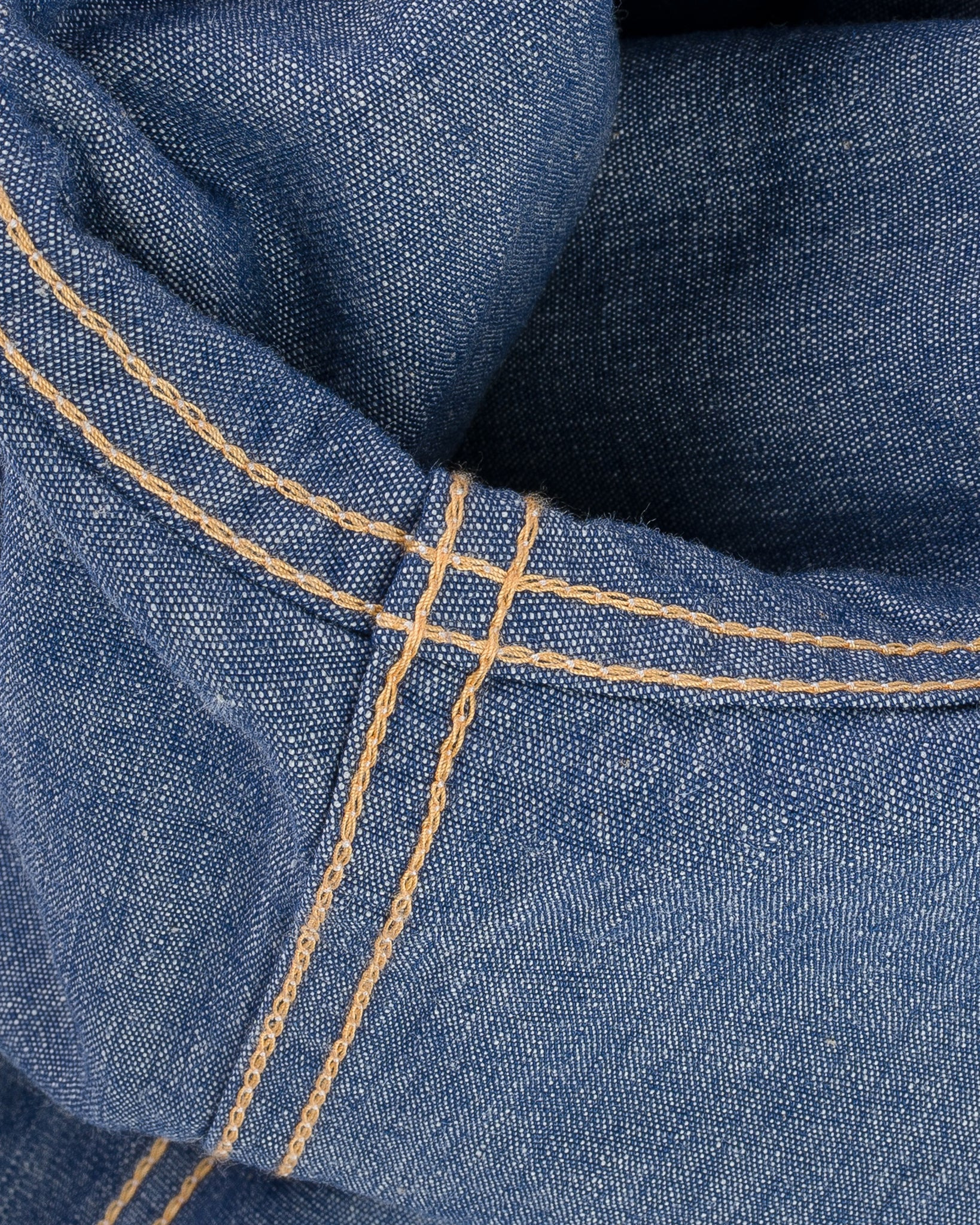 IHSH-13-BLU 10oz Selvedge Chambray Single Yoke Western Shirt - Blue - 20