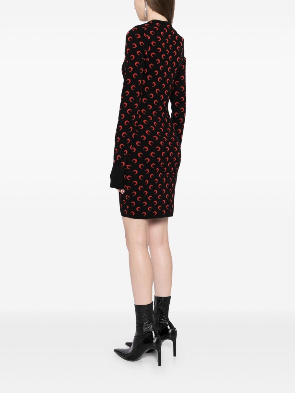 moon jacquard knitted dress - 4