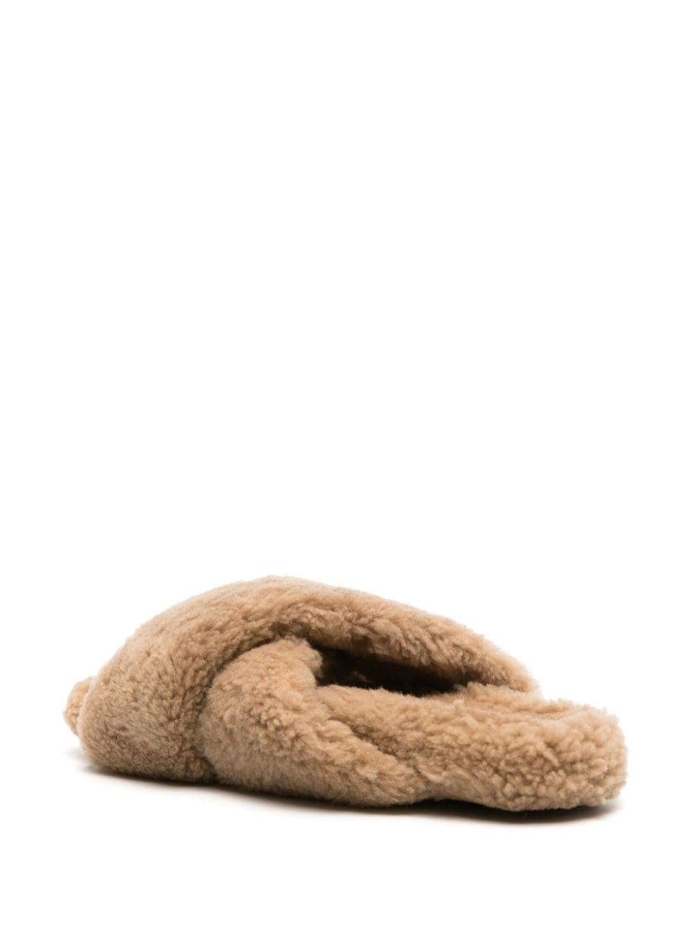 crossover-strap faux-shearling slippers - 3