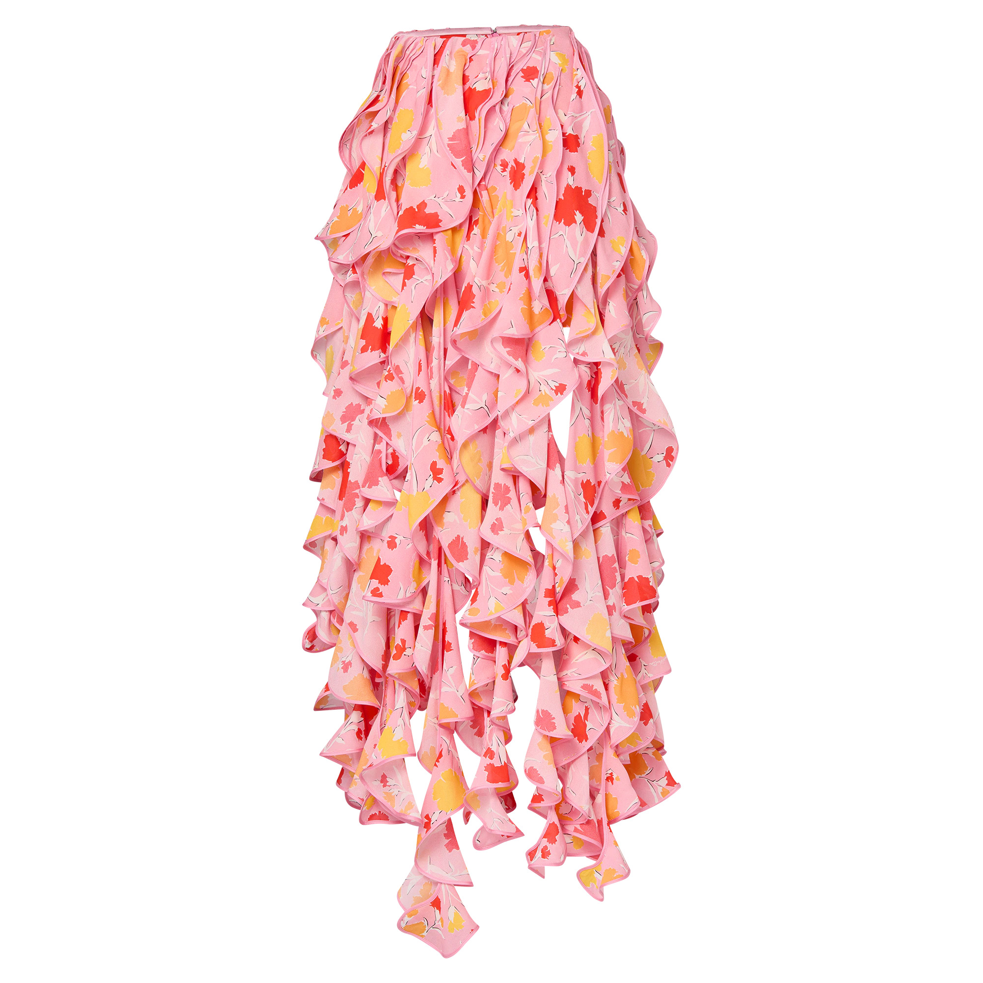Carnation Print Ruffle Skirt - 2