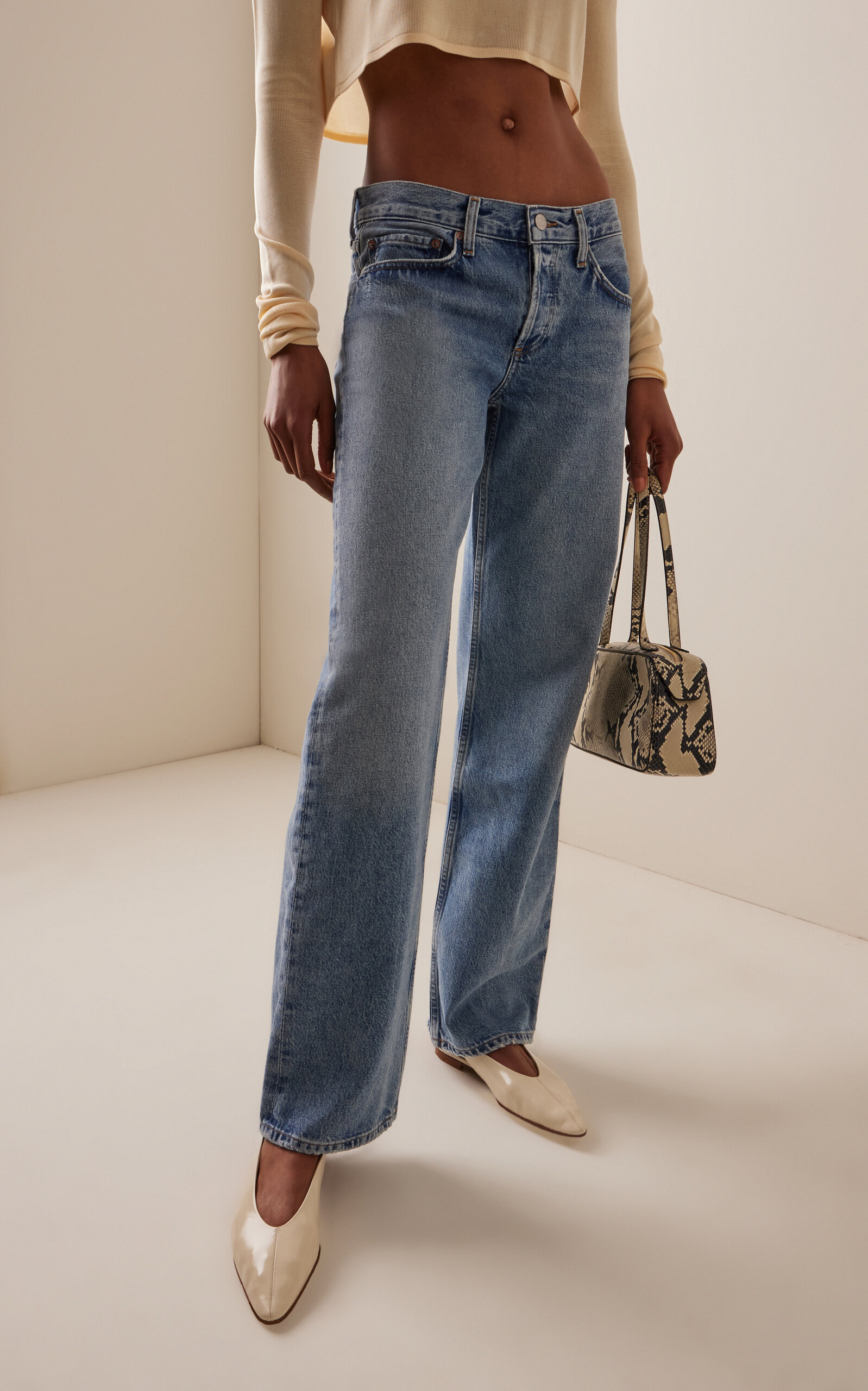 Rigid Low-Rise Loose Jeans light wash - 3