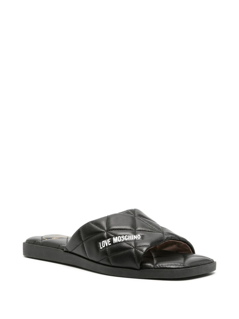 Moschino logo-print quilted slides outlook