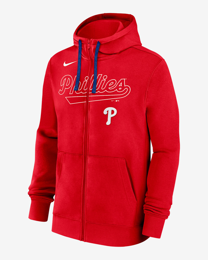 Philadelphia Phillies Knockout Script Men's Nike MLB Full-Zip Hoodie 1