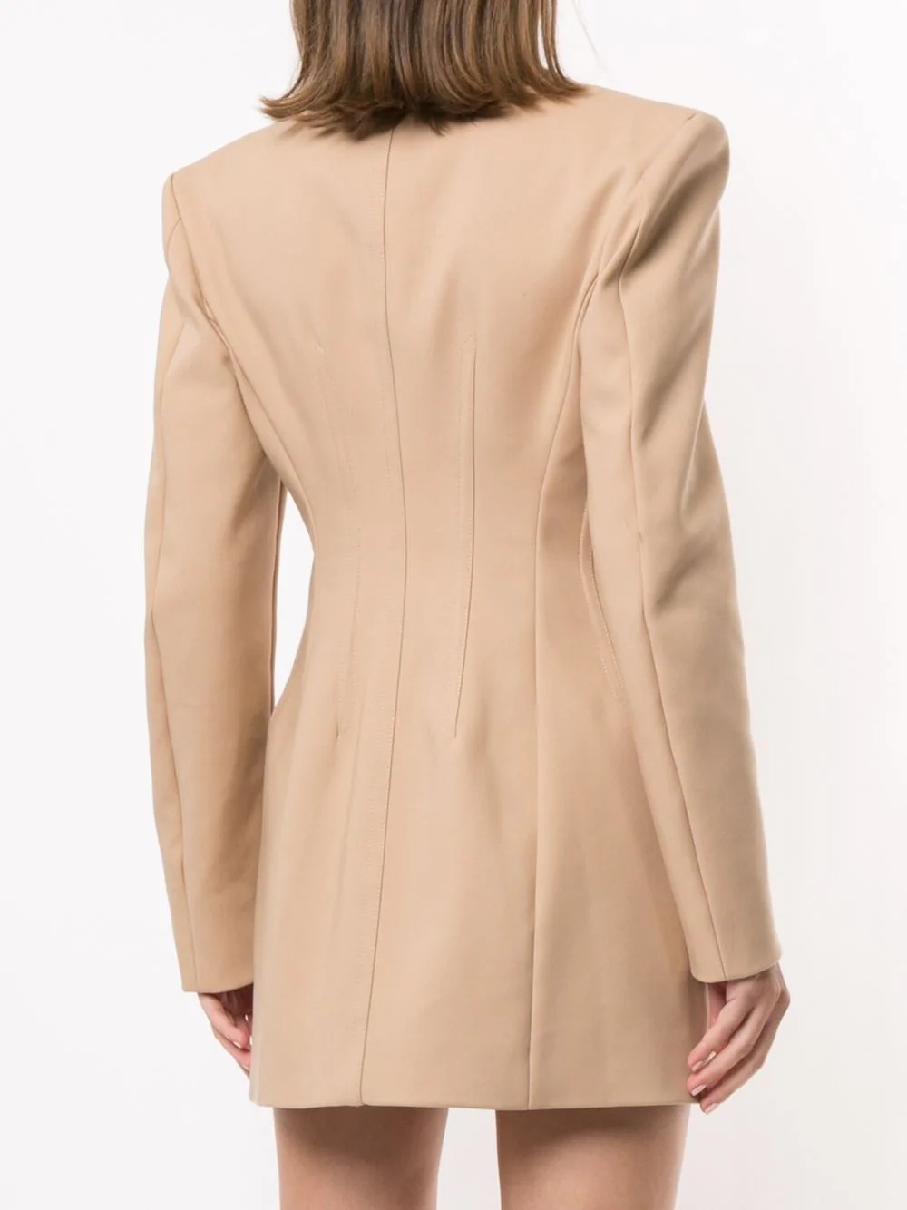 contrast stitching blazer dress - 4