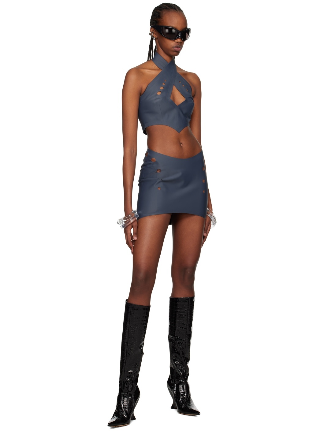 Gray Perforated Top - 4
