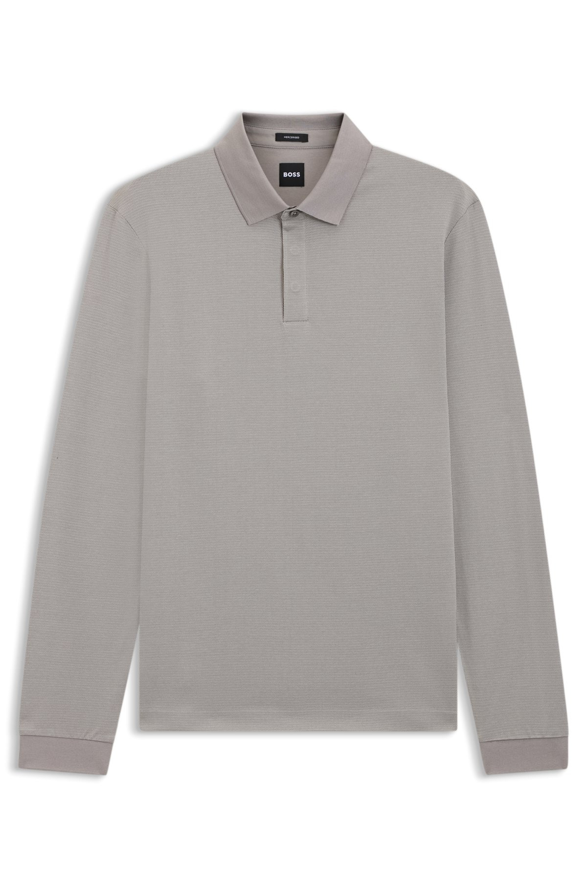 MERCERISED-COTTON POLO SHIRT WITH PLAIN COLLAR - 1