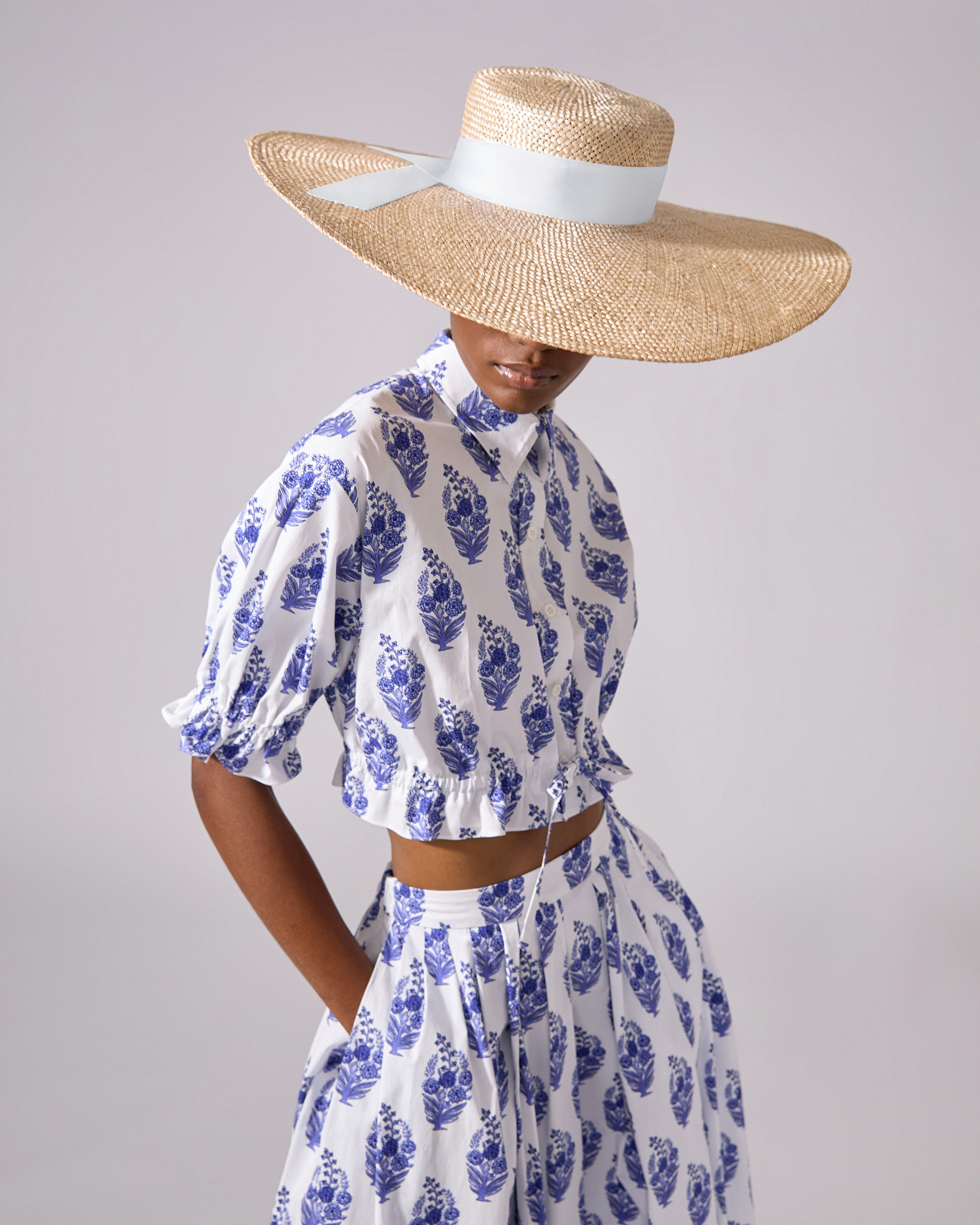 Raffia Ribbon-Tie Hat - 2