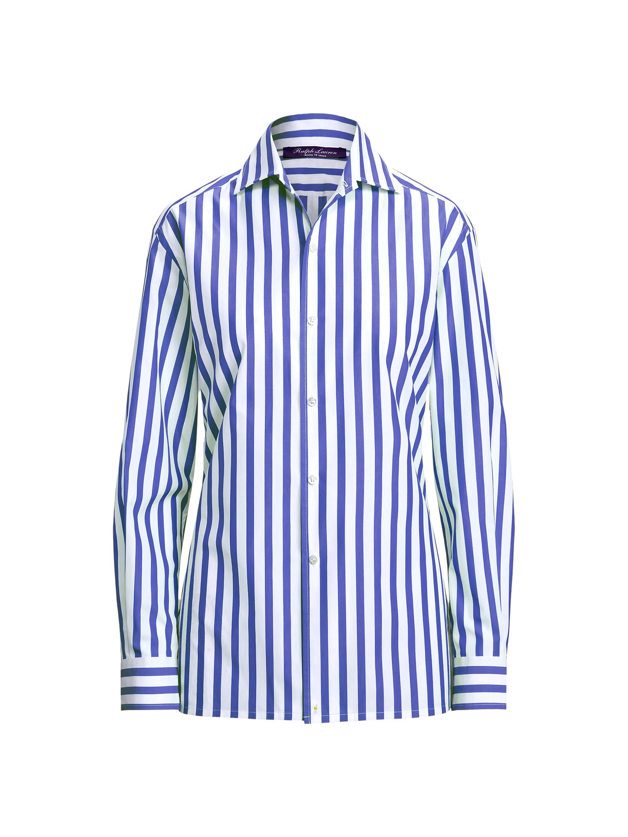 Women's Capri Striped Button-Up Shirt - White Classic Blue - 1