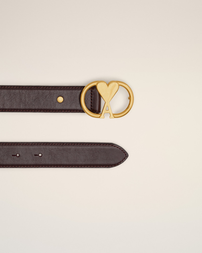 AMI Paris RED LEATHER AMI DE COEUR BELT outlook