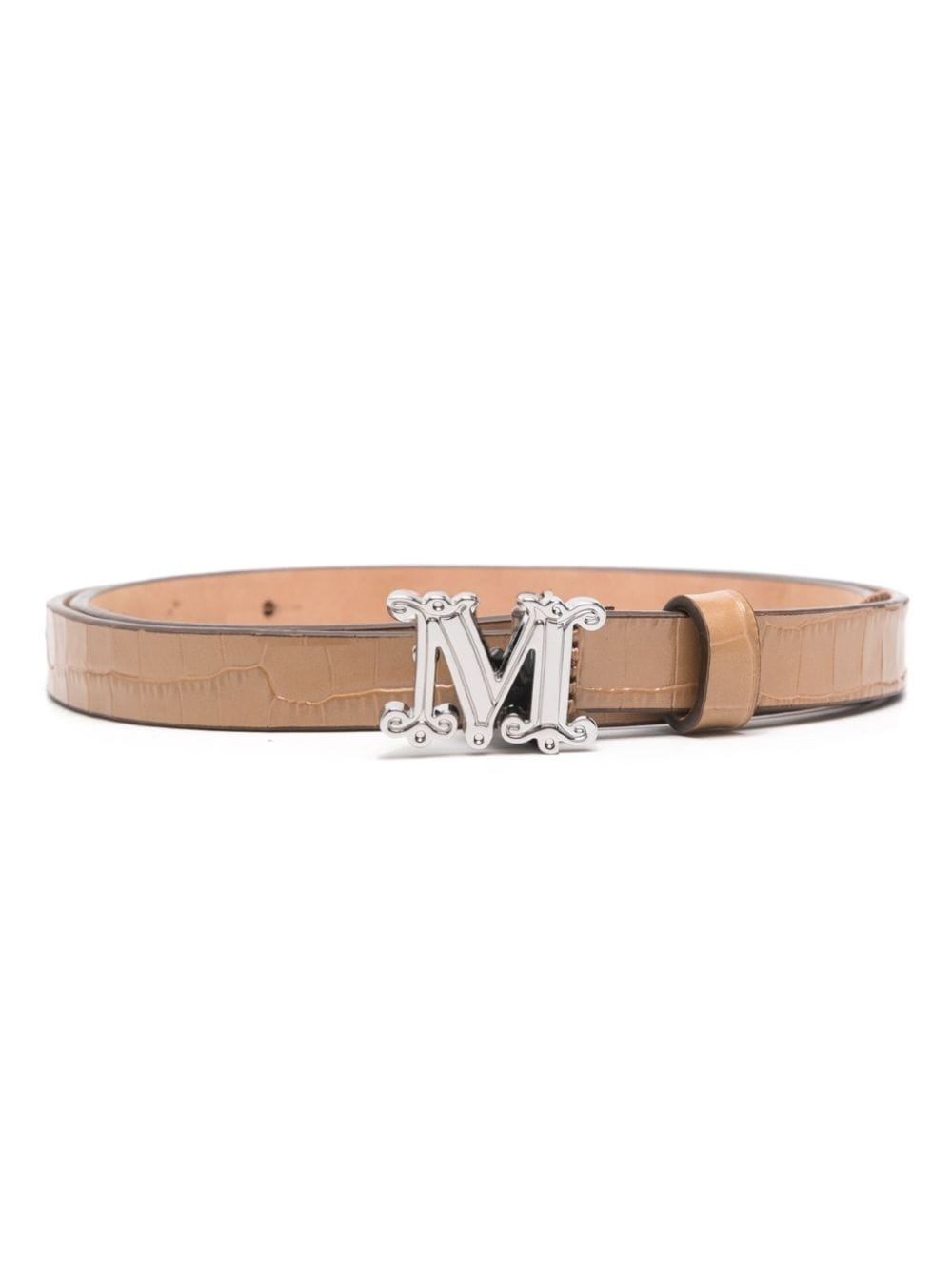 monogram-buckle leather belt - 1