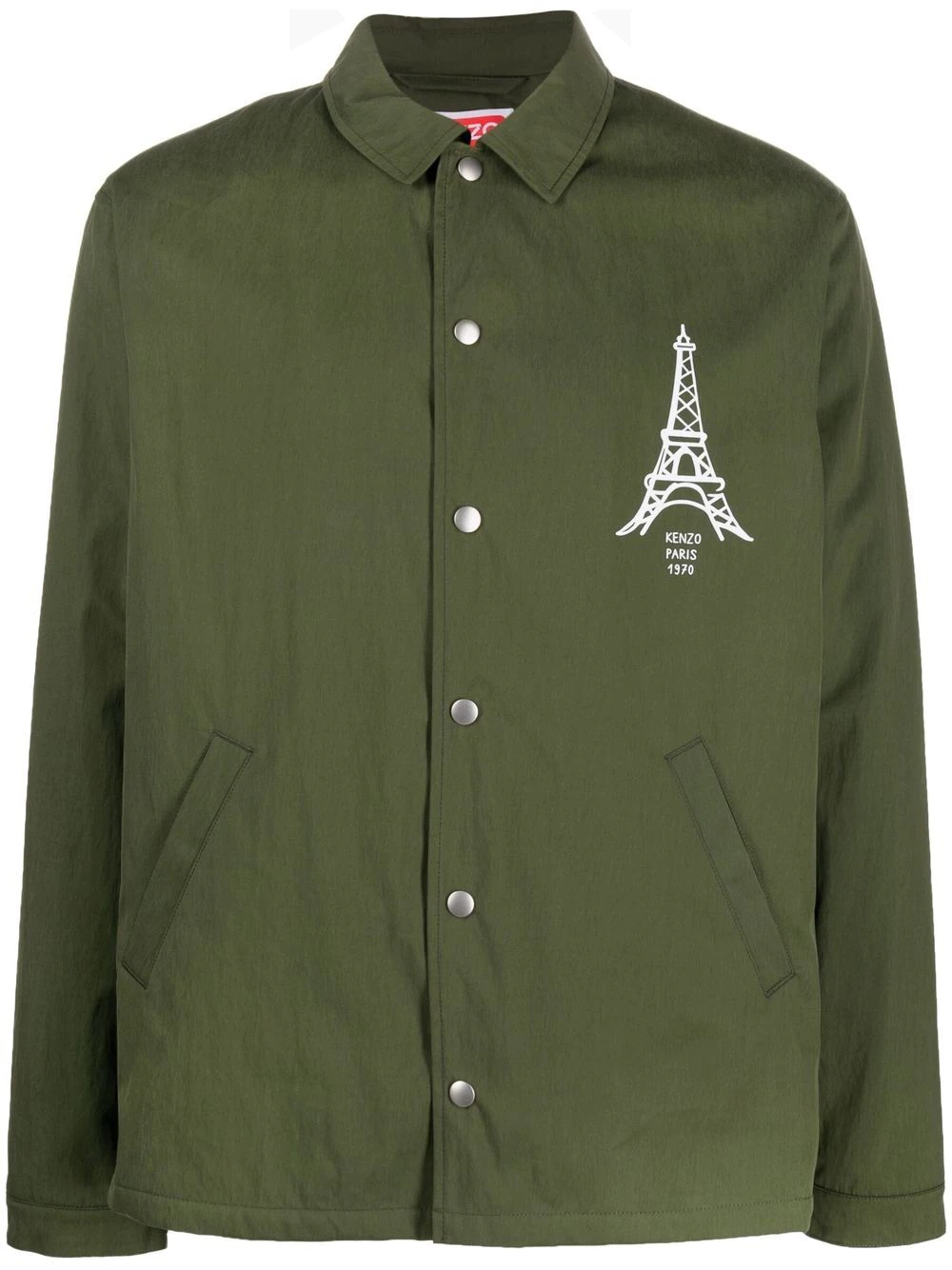 chest logo-print shirt jacket - 1