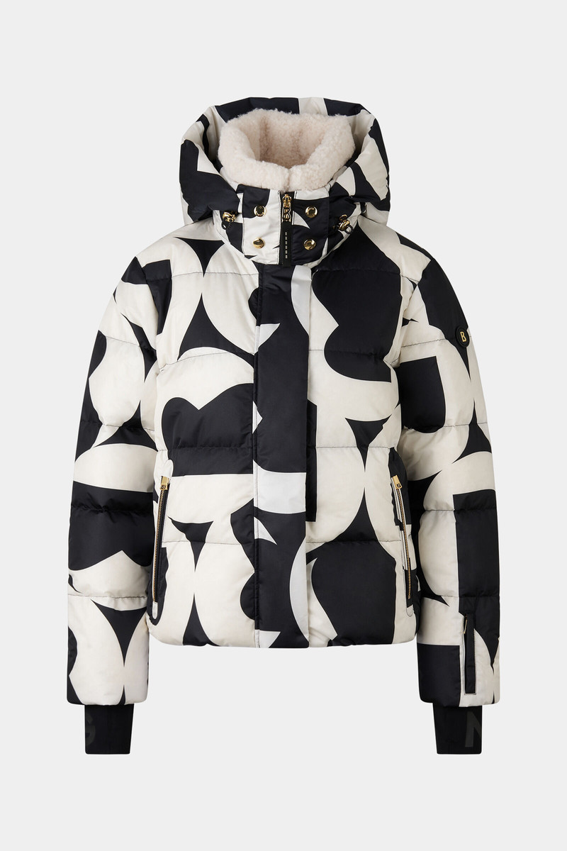 Maja down ski jacket in Black/Off-White 1