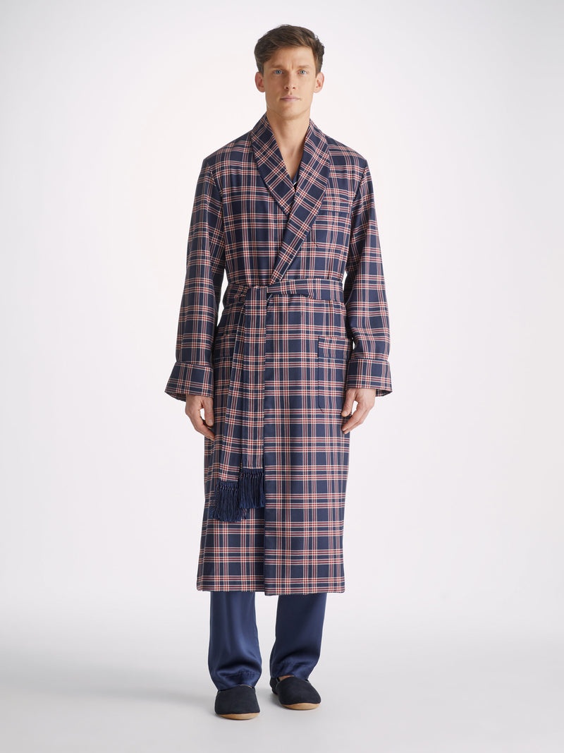 Men's Dressing Gown York 44 Wool Navy - 3