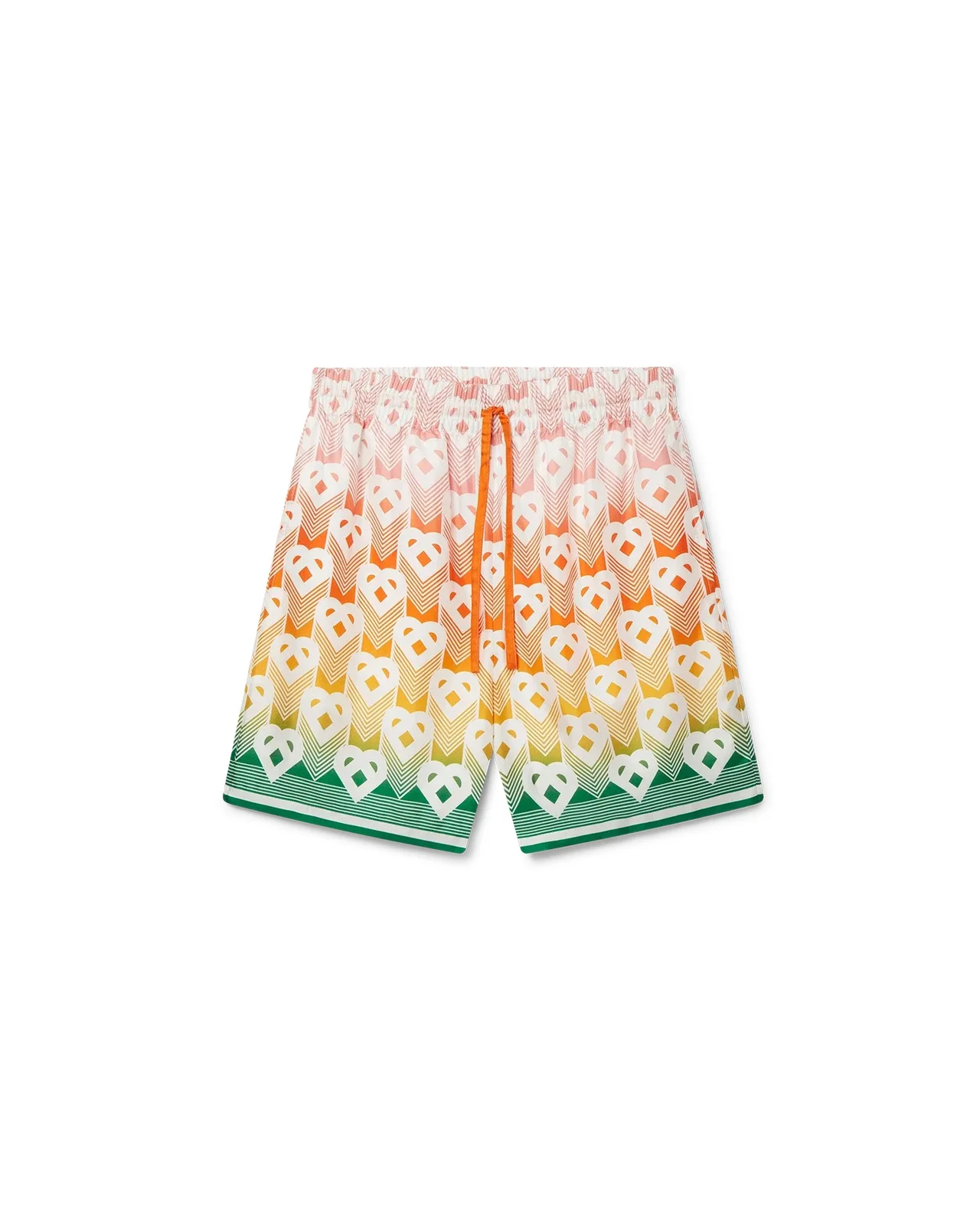 Gradient Heart Monogram Silk Shorts - 1