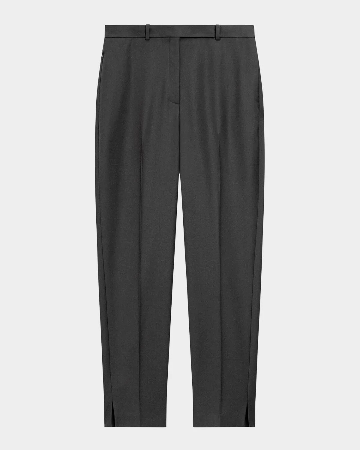 High-Waist Virgin Wool Tapered Ankle Pants - 1