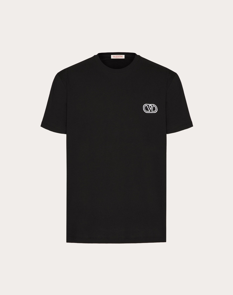 COTTON T-SHIRT WITH VLOGO SIGNATURE PATCH 1