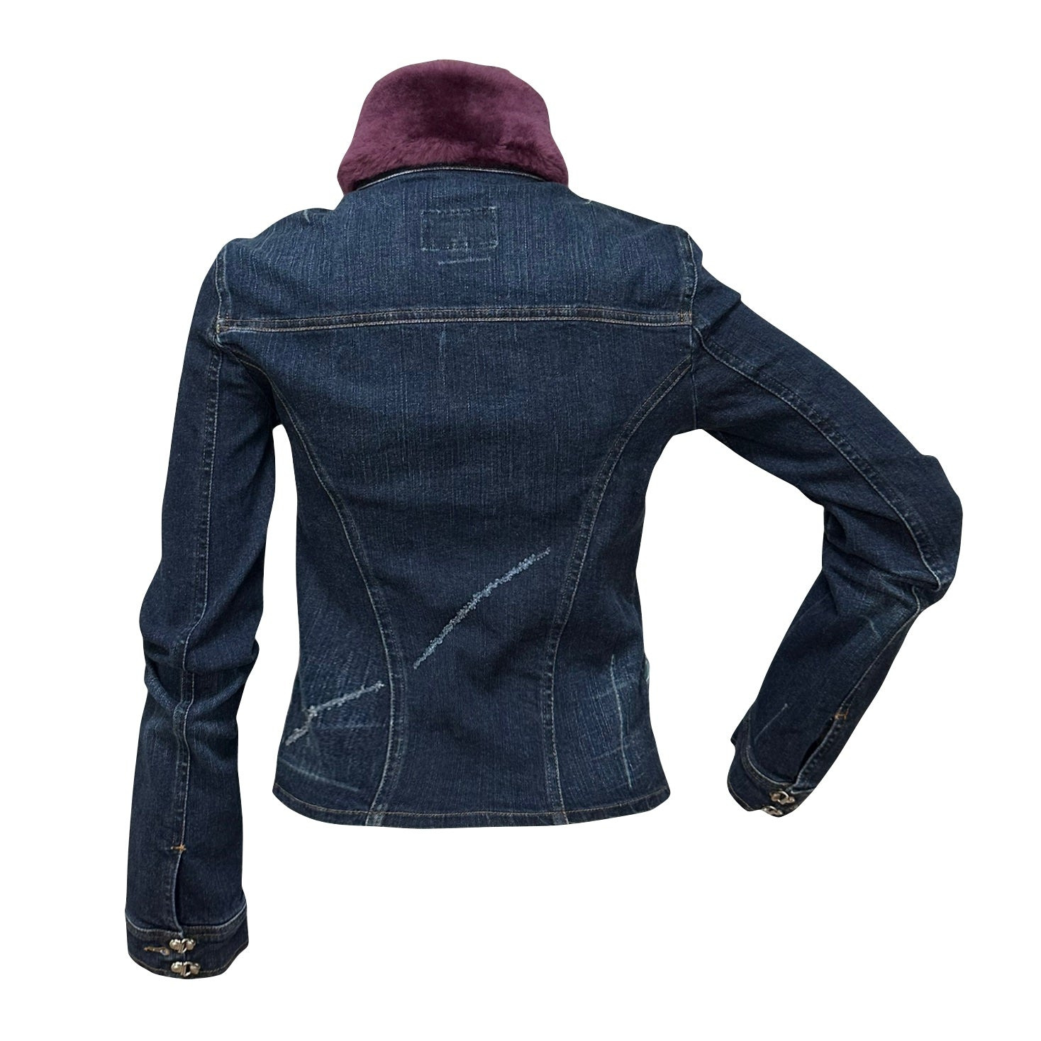 D&G - D&G Fur Trim Patchwork Denim Jacket - 2