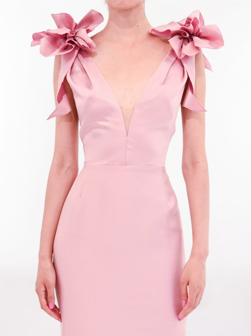 Marchesa DRAPED FLORAL MIKADO GOWN outlook