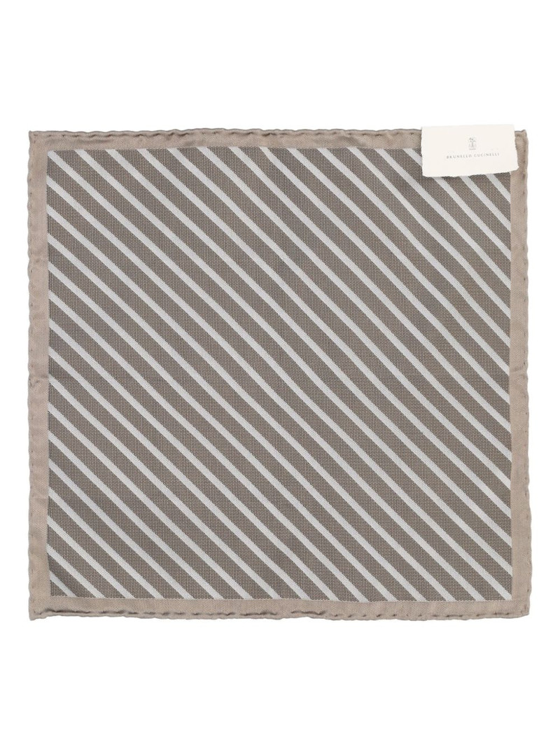 Brunello Cucinelli striped pocket square outlook