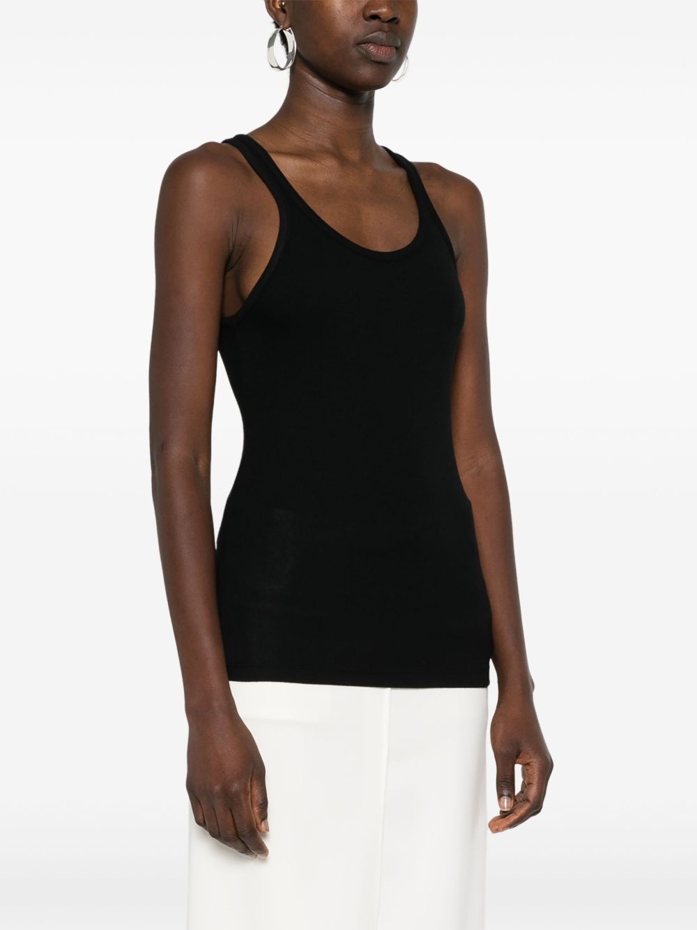 sleeveless ribbed-knit top - 3