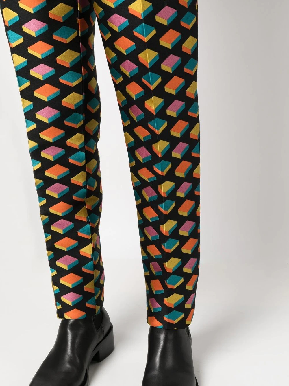 geometric-print straight-leg trousers - 5