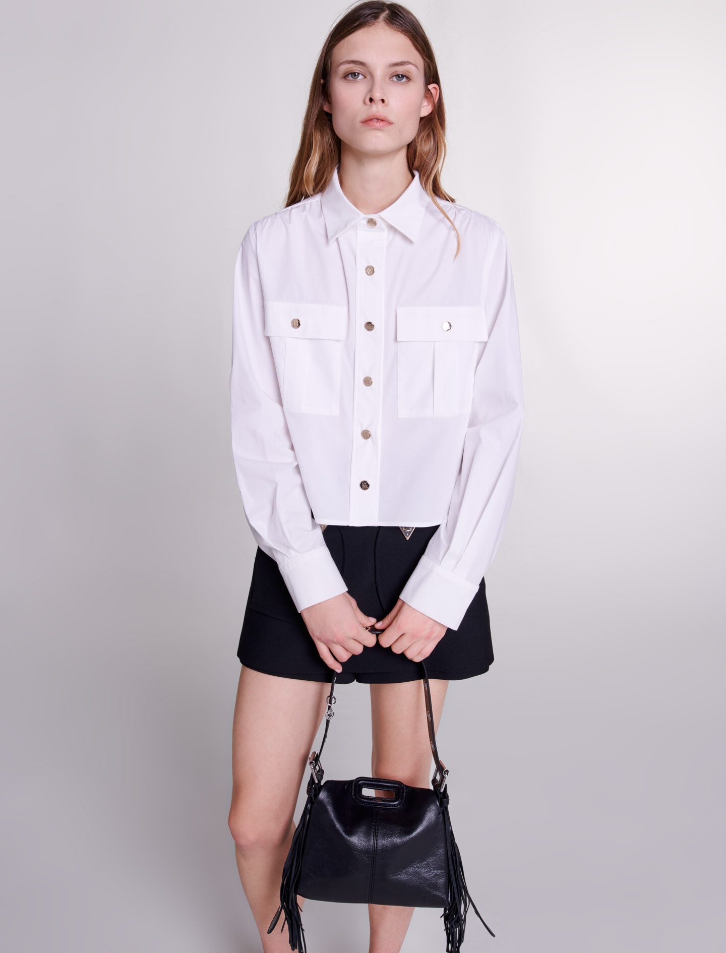 Cropped cotton shirt - 6