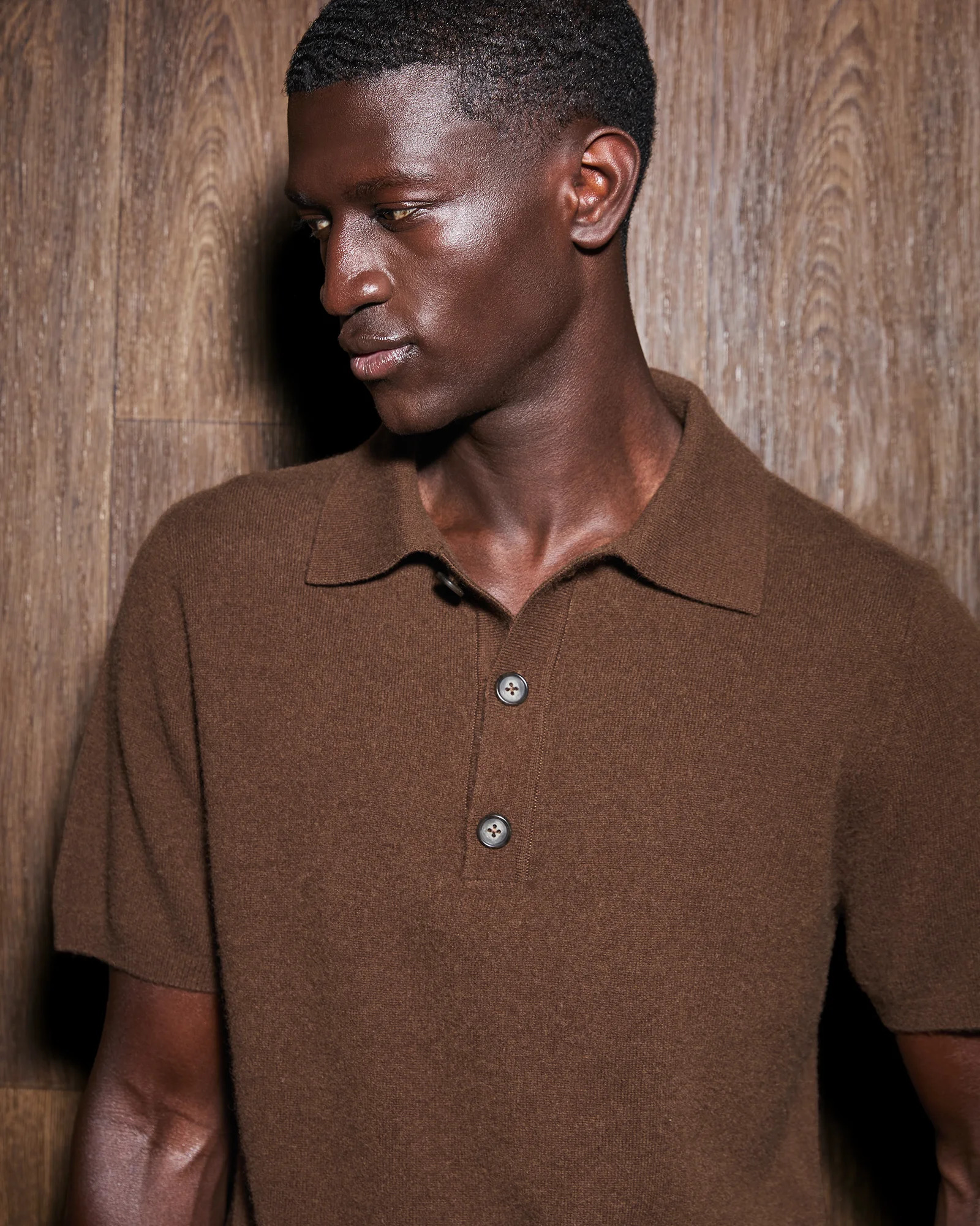 SHORT SLEEVE KNIT POLO CEDAR - 3