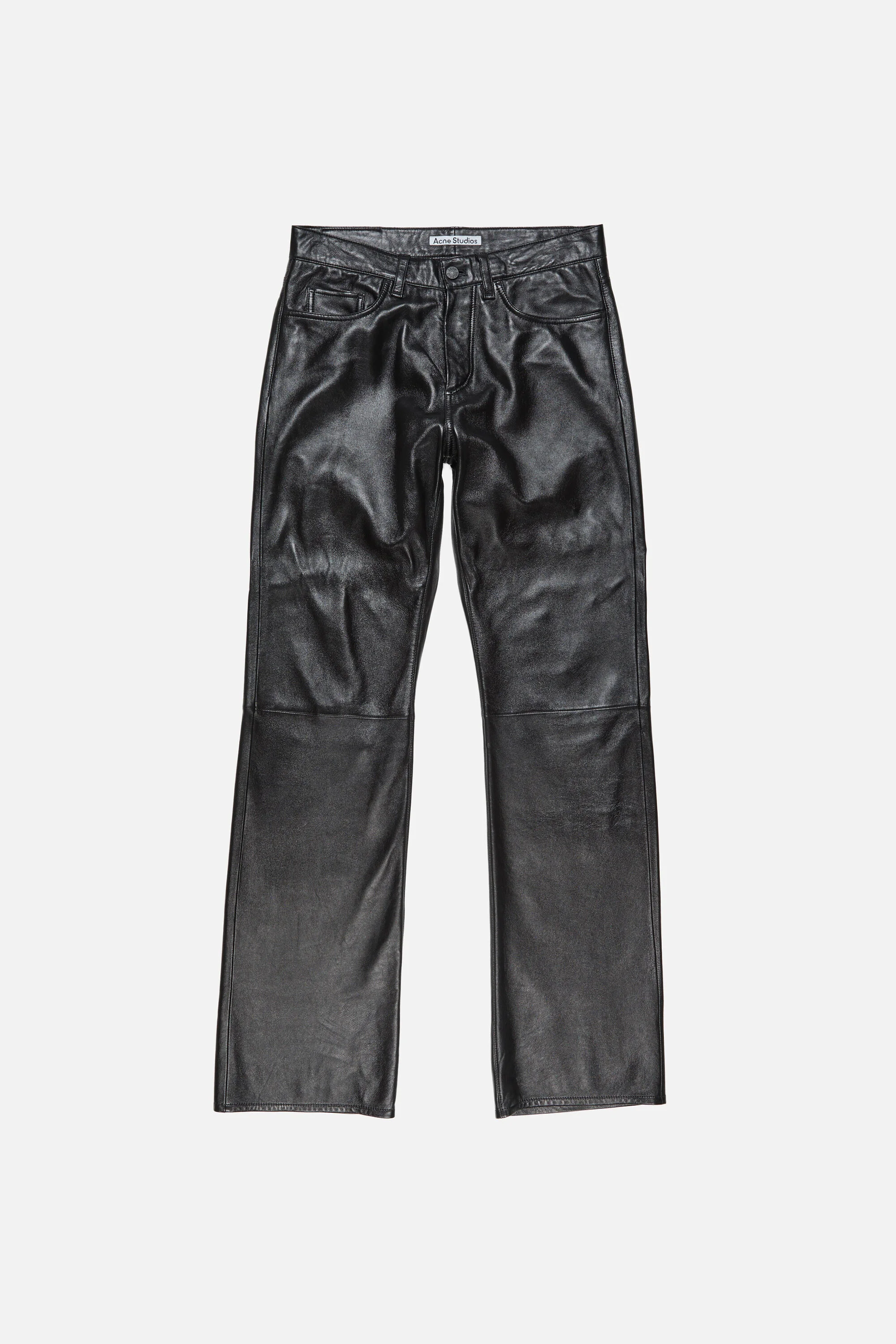 Leather trousers - regular fit - Black - 1