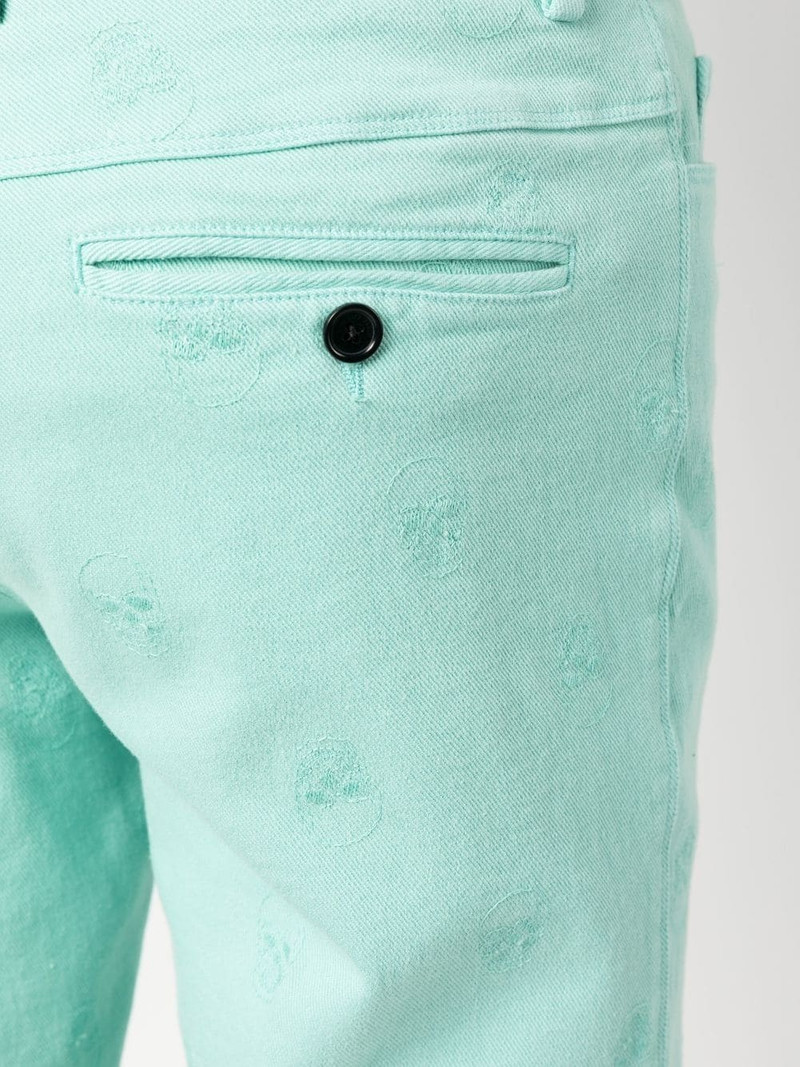 skull embroidery straight-leg trousers 5